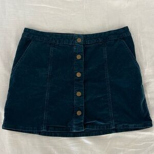 Altar’d State Blue Corduroy Mini Skirt